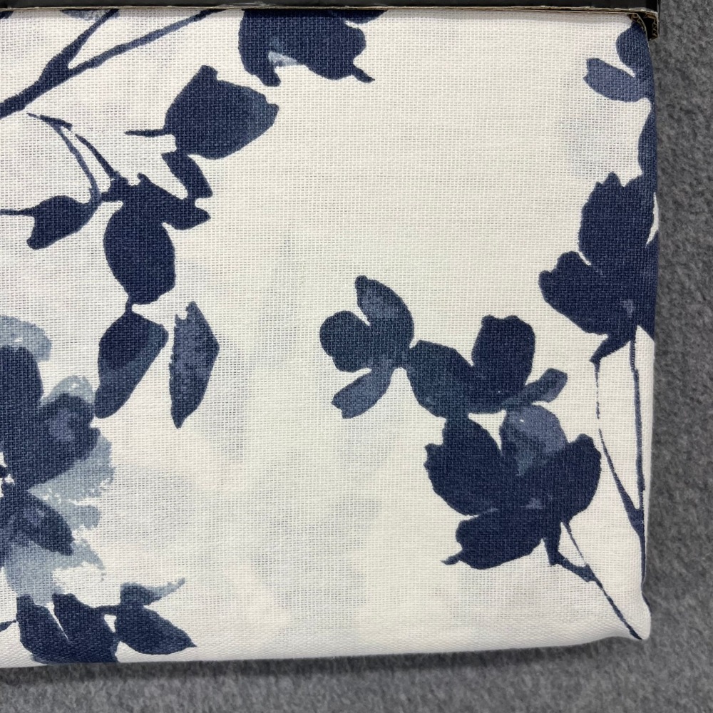 Lauren Ralph Lauren Shower Curtain Blue White Floral Cotton 70x72 Tailored Hem - Picture 4 of 9